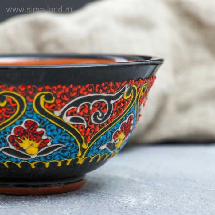 Пиала чайная Риштанская керамика Пиала чайная Риштанская керамика "Самарканд" большая, 11 см, микс