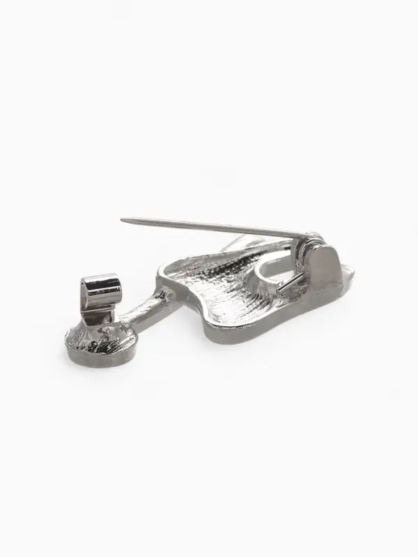 Брошь &laquo;Зуб с зеркалом&raquo;, белая в серебре