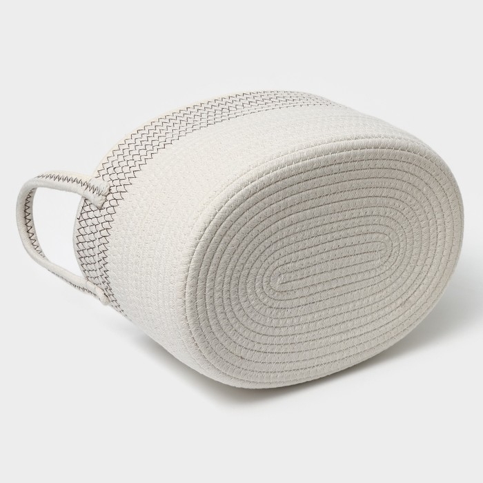 Корзины для хранения LaDо́m, ручное плетение, хлопок, 2 шт, цвет белый Корзины для хранения LaDо́m, ручное плетение, хлопок, 2 шт, цвет белый