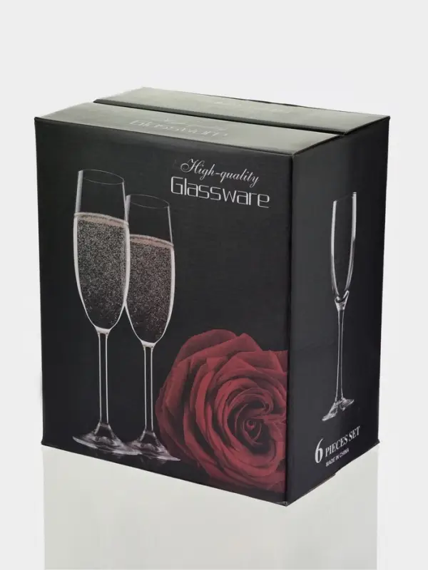 Набор бокалов для шампанского "Восхищение", 6 шт, р-р 1й шт 7,5х24,5 см, 250 мл