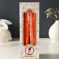 Набор свечей античных, 2,3х 24,5 см, 5 ч, 55 г, 4 штуки, оранжевый