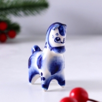 Сувенир Конь Мираж, 6,5х5,5х2,5 см, гжель