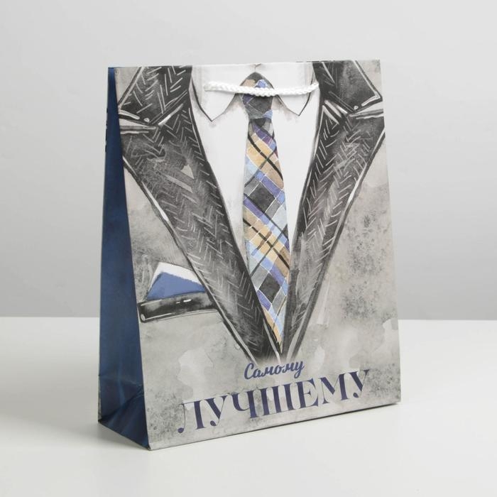 Пакет подарочный ламинированный, упаковка, «Самому лучшему», ML 21 х 25 х 8 см Пакет подарочный ламинированный, упаковка, «Самому лучшему», ML 21 х 25 х 8 см