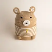 Корзина для игрушек SL Home &laquo;Медведь&raquo;, плетёная, ручной работы, 25&times;26&times;41 см, коричневая