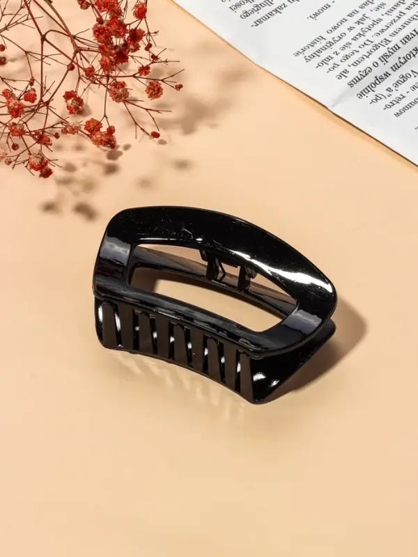 Крабик для волос &laquo;Глянец&raquo;, изгиб классика, 9.5&times;5 см, чёрный