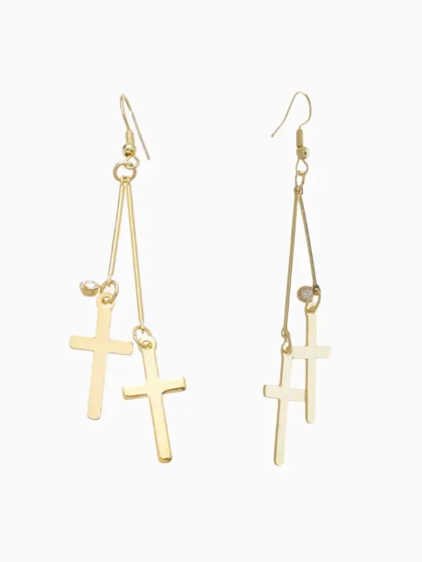 Серьги висячие &laquo;Шелест&raquo;, крестики, цвет МИКС, 8.5 см