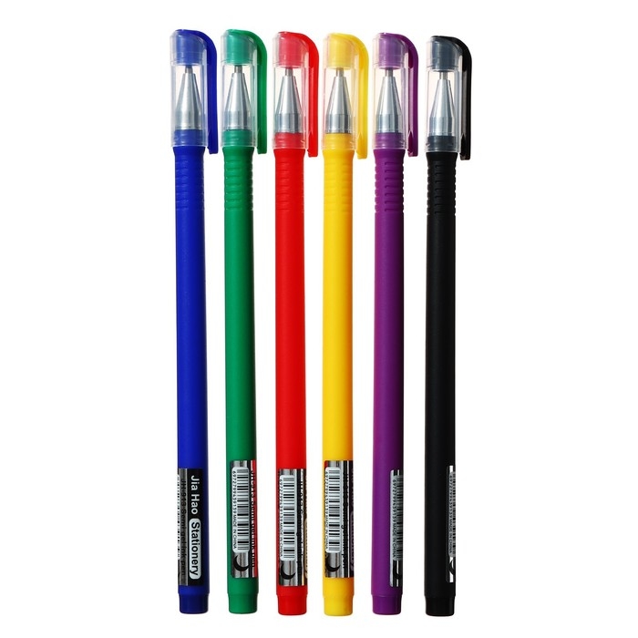 Набор шариковых ручек 6 цветов, 1 мм, однотонный цвет корпуса софтач, в цвет стержня, в блистере Набор шариковых ручек 6 цветов, 1 мм, однотонный цвет корпуса софтач, в цвет стержня, в блистере
