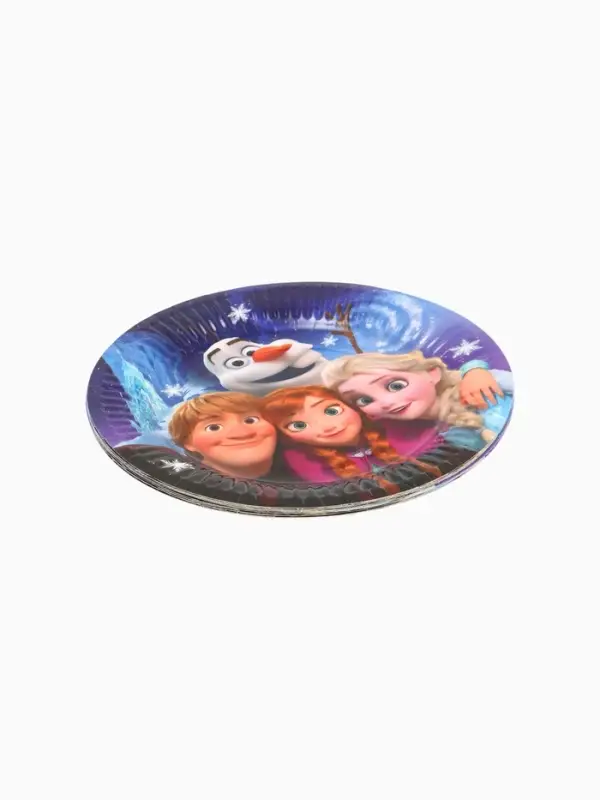 Тарелка одноразовая 18 см, набор 10 шт, Снежная принцесса