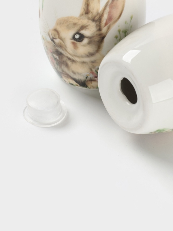 Набор для специй Доляна «Зайка», керамика, 2 предмета: солонка, перечница 130 мл, 11.5×6.2×8.8 см, белый