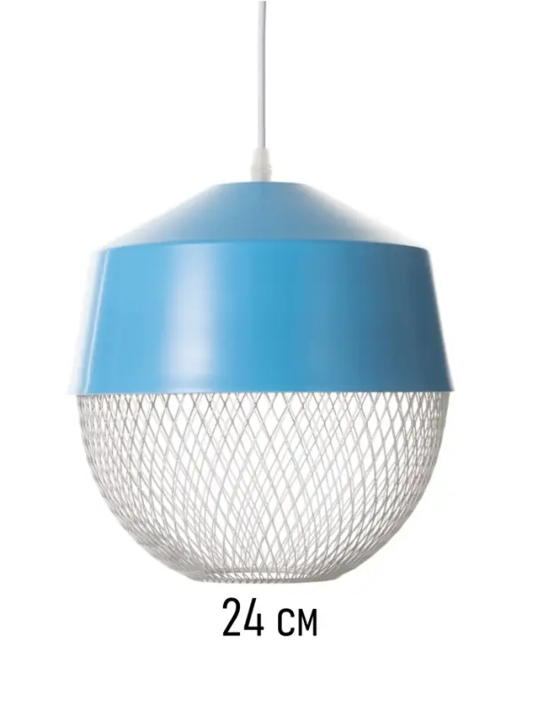 Светильник потолочный BayerLux Lea, 1&times;40 Вт, Е27, синий, 26&times;26&times;32 см