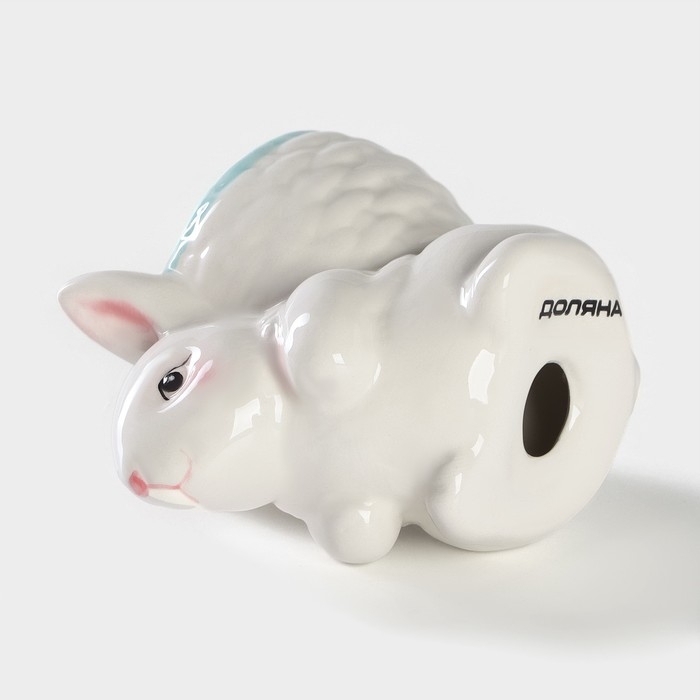 Подставка для яйца Доляна «Зайка», 8×5,5×7,5 см, цвет голубой Подставка для яйца Доляна «Зайка», 8×5,5×7,5 см, цвет голубой