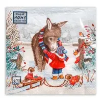 Салфетки новогодние бумажные Home Collection &laquo;Любимый друг&raquo;, 3 слоя, 33&times;33 см, 20 шт.