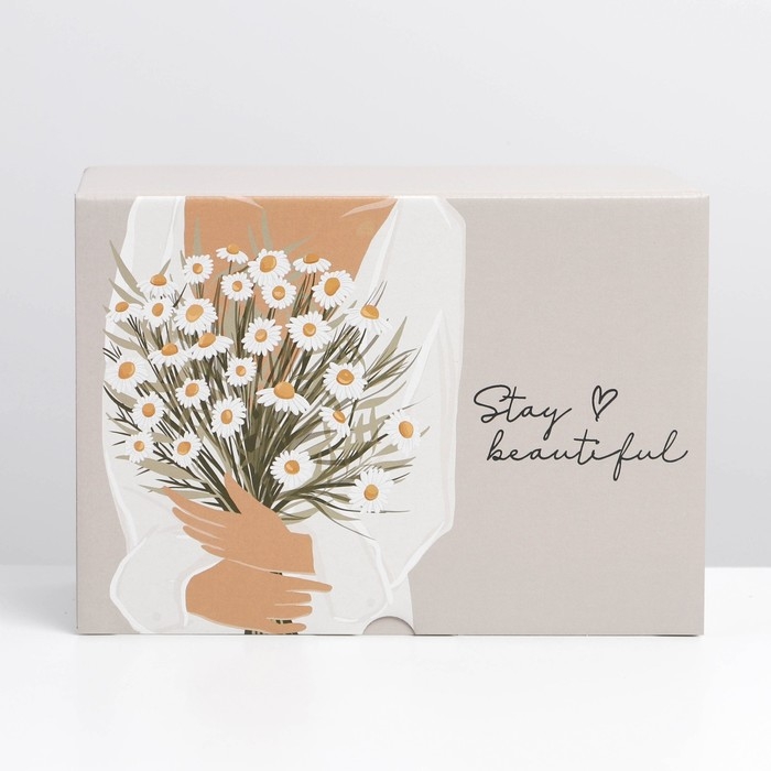 Коробка‒пенал, упаковка подарочная, «Stay beautiful», 22 х 15 х 10 см Коробка‒пенал, упаковка подарочная, «Stay beautiful», 22 х 15 х 10 см