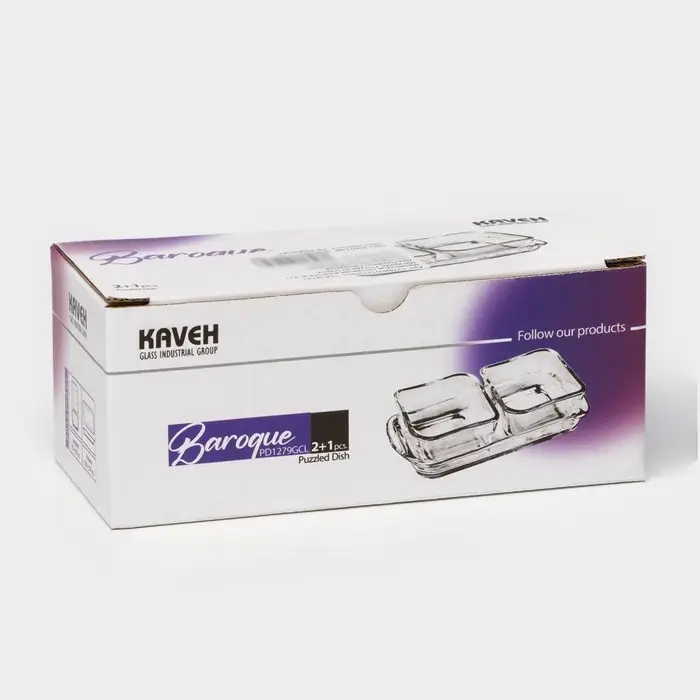 Менажница стеклянная составная BAROQUE, 15×7,5 см, 2+1 Менажница стеклянная составная BAROQUE, 15×7,5 см, 2+1