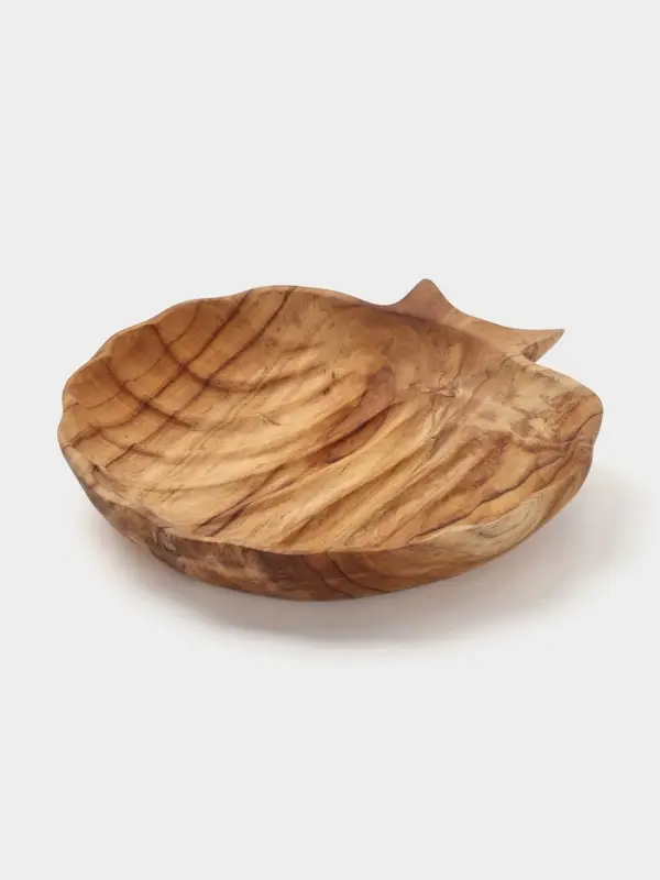Тарелка &laquo;Морская раковина&raquo;, 25&times;25&times;5 см, дерево джати, коричневая