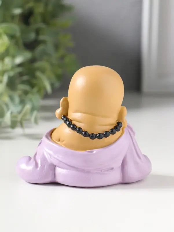 Сувенир полистоун "Маленький хотей в сиреневом одеянии - не вижу" 6,7х9,5х8 см