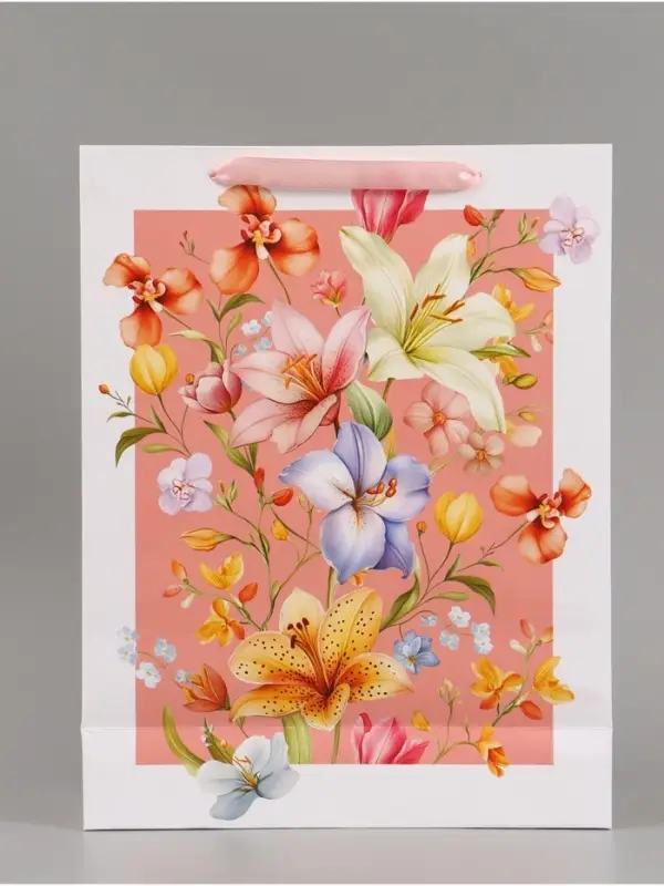 Пакет подарочный &laquo;Цветы&raquo;, 31&times;40&times;11.5 см