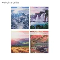 Тетрадь 48 листов в клетку Calligrata «Красоты природы», обложка мелованная бумага, серые листы, МИКС Тетрадь 48 листов в клетку Calligrata «Красоты природы», обложка мелованная бумага, серые листы, МИКС