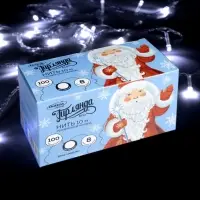 Гирлянда &laquo;Нить&raquo; 10 м, IP20, прозрачная нить, 100 LED, 8 режимов, 220 В, свечение белое