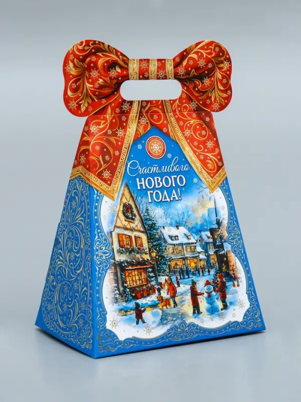 Коробка подарочная новогодняя «Пакет с бантом» 18×12×27.7 см Коробка подарочная новогодняя «Пакет с бантом» 18×12×27.7 см