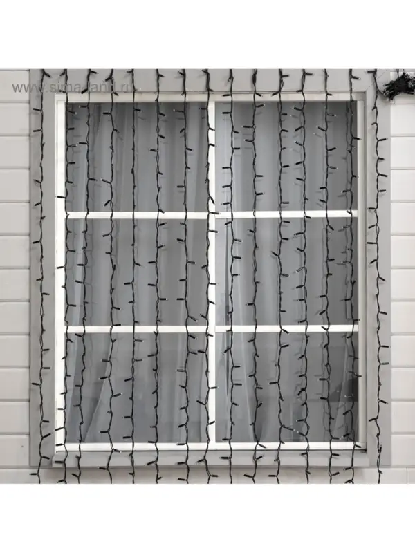 Гирлянда &laquo;Занавес&raquo; 2&times;3 м, IP65, УМС, тёмная нить каучук, 600 LED, свечение мульти, 220 В