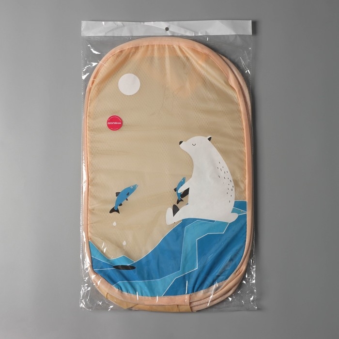 Корзина для игрушек Доляна «Северный мишка», складная, 32×32×52 см, цвет бежевый Корзина для игрушек Доляна «Северный мишка», складная, 32×32×52 см, цвет бежевый