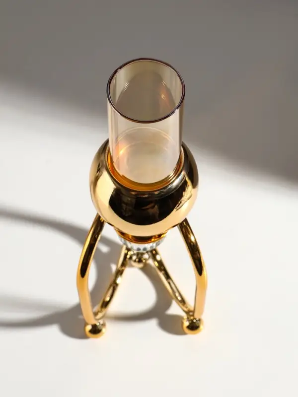 Подсвечник на 1 свечу &laquo;Сервилия&raquo;, под золото, d=4.5 см, 11&times;11&times;34.7 см