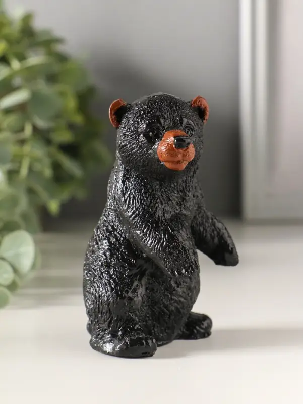 Сувенир Медведь стоя (чёрный), 9,5х5,5х5,5см