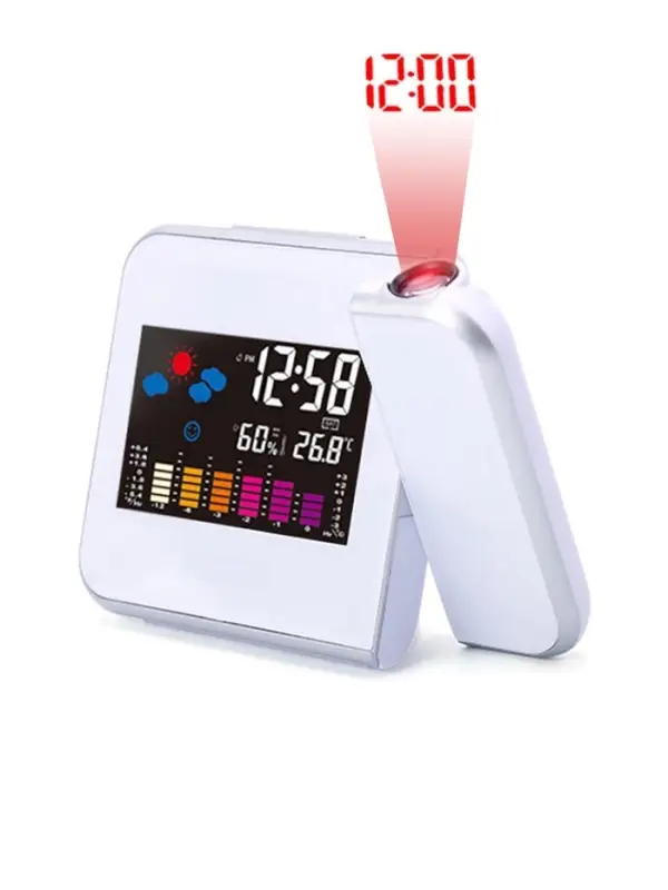 Часы электронные настольные, USB, будильник, термометр, календарь, с проекцией на потолок
