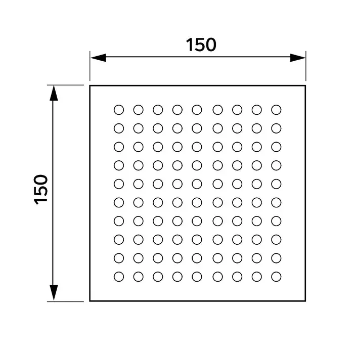 Лейка стационарная ZEIN Z015, квадратная, 15&times;15 см, 1 режим, полированная нерж. сталь