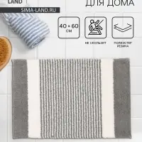 Коврик Доляна Stripes, 40&times;60 см, серый