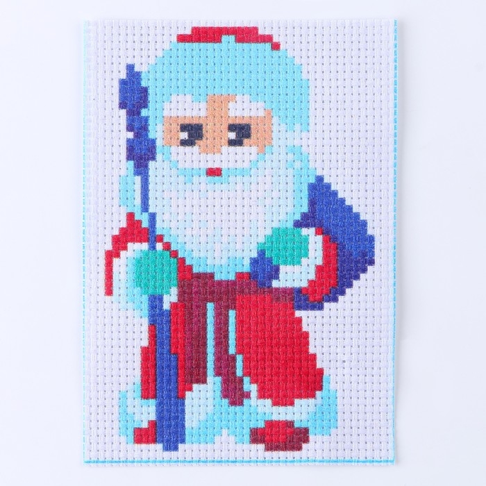 Вышивка крестиком на новый год «Дед Мороз», 14 х 10 см, новогодний набор для творчества Вышивка крестиком на новый год «Дед Мороз», 14 х 10 см, новогодний набор для творчества