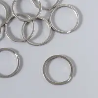 Кольцо для брелока, плоское, d=25 мм, толщина 2 мм, 10 шт., цвет серебряный