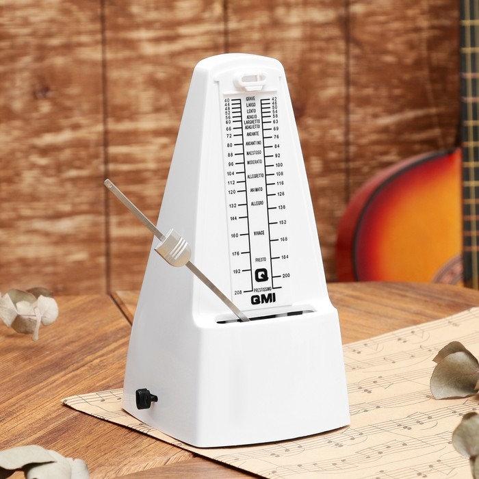 Метроном механический Gleam, белый, 40-408 ударов в минуту, 21 х 10 х 12 см, Метроном механический Gleam, белый, 40-408 ударов в минуту, 21 х 10 х 12 см,