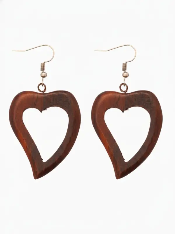 Серьги &laquo;Сердце&raquo;, дерево соно