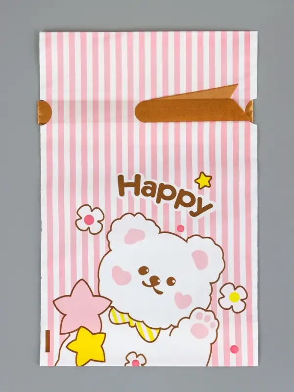 Пакет полиэтиленовый подарочный с лентой, Пакет полиэтиленовый подарочный с лентой, "Счастье", 13 х 23 см