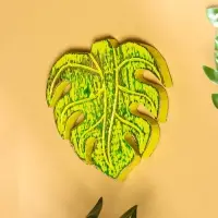 Панно &laquo;Лист&raquo;, 12&times;13&times;1 см, дерево, зелёное