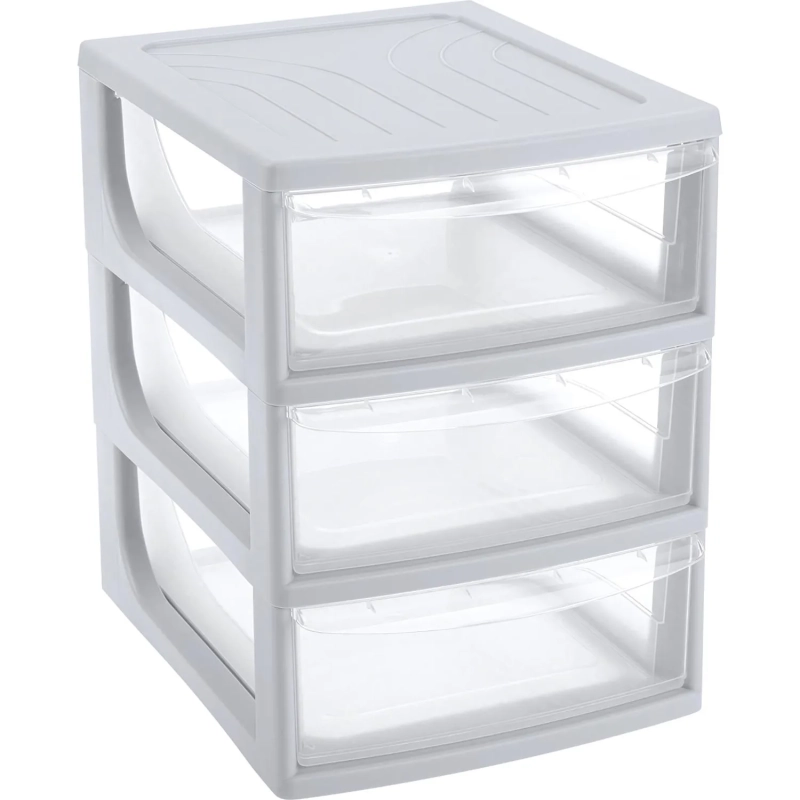 Бокс с выдвижными лотками А5 195х254х264мм 3выдв.отд, светло-сер. 433223730