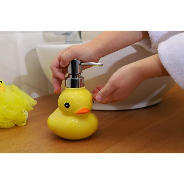 Дозатор для жидкого мыла Доляна «Уточка», 330 мл, цвет жёлтый Дозатор для жидкого мыла Доляна «Уточка», 330 мл, цвет жёлтый