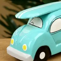 Сувенир «Машинка с серфом», 17×6×9 см, дерево, бирюзовый