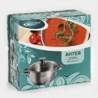 Кастрюля Катунь &laquo;Антея&raquo;, 3 л, d=20 см, капсульное дно, индукция, нержавеющая сталь, AISI - 201