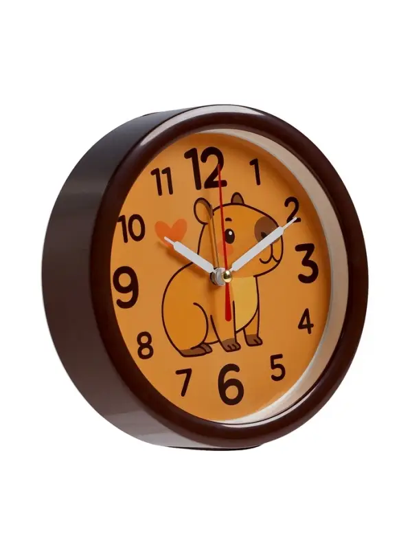 Будильник Будильник "Капибара", плавный ход, d=15см, корпус коричневый