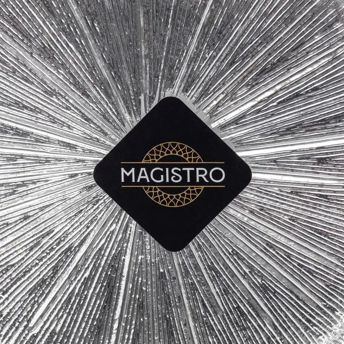 Тарелка стеклянная Magistro &laquo;Иней. Серебро&raquo;, 27.5&times;2 см, цвет серебряный
