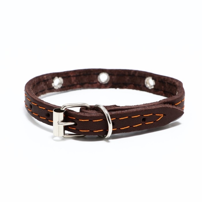 Ошейник кожаный однослойный,безразмерный 30 х 1 см, ОШ 19-27 см, коричневый Ошейник кожаный однослойный,безразмерный 30 х 1 см, ОШ 19-27 см, коричневый