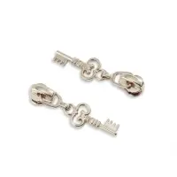 Бегунок для металлической молнии, №3, &laquo;Ключ&raquo;, 10 шт., цвет никель