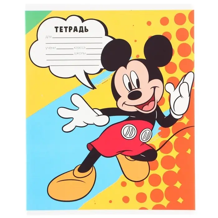 Тетрадь в клетку 24 листа, 5 видов МИКС, обложка мелованная бумага, &laquo;Минни Маус&raquo;