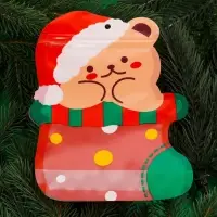 Пакет подарочный новогодний, фигурный &laquo;Мишка с колпаком&raquo;, с zip - lock застежкой, 21&times;15.5 см