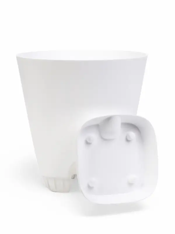 Кашпо с прикорневым поливом 8 л D-24см, H-25см белый Кашпо с прикорневым поливом 8 л D-24см, H-25см белый "Гранд"