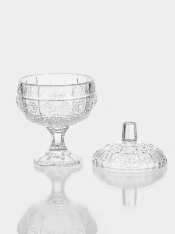 Сахарница, h=16.5 см, на ножке, стекло