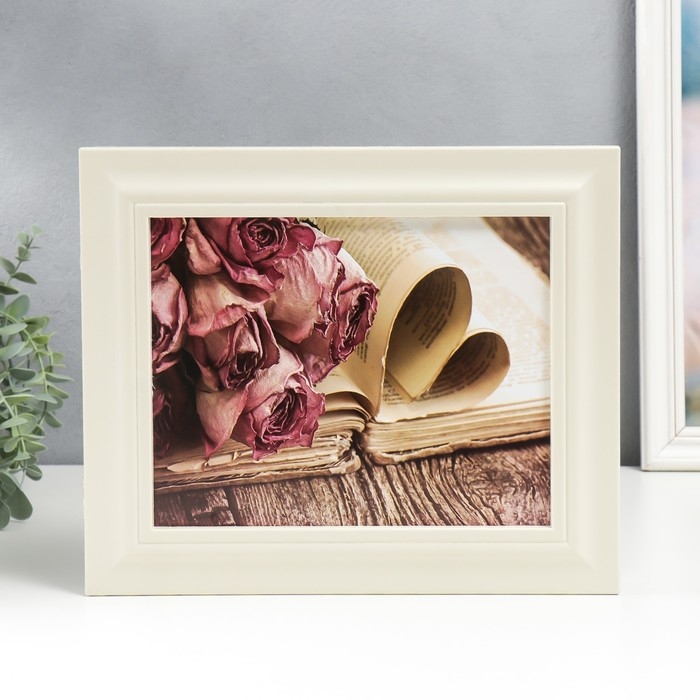 Ключница Ключница "Цветы на книге" Слоновая кость 26,5х31,5х4,5 см